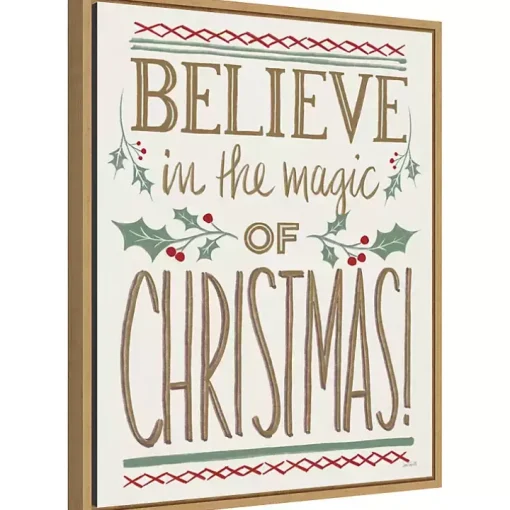 Believe in the Magic Christmas Canvas Wall Plaque