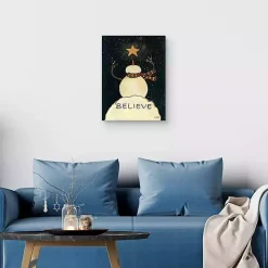 Believe Snowman Canvas Art Print