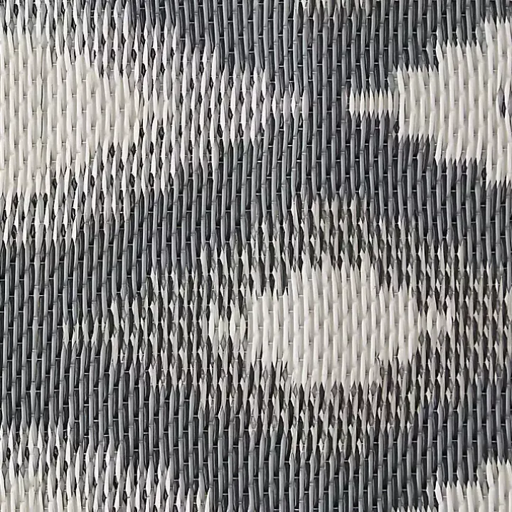 Black & Gray Diamond Stripe Outdoor Area Rug, 4x6