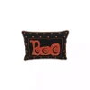 Black & Orange Boo Polka Dot Halloween Pillow