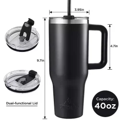 Black 40 oz. Insulated Travel Tumbler
