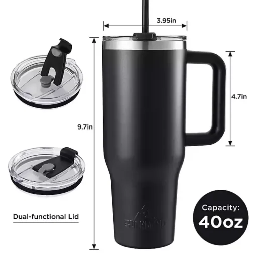 Black 40 oz. Insulated Travel Tumbler