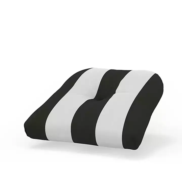 Black & White Awning Stripe Outdoor Chair Cushion