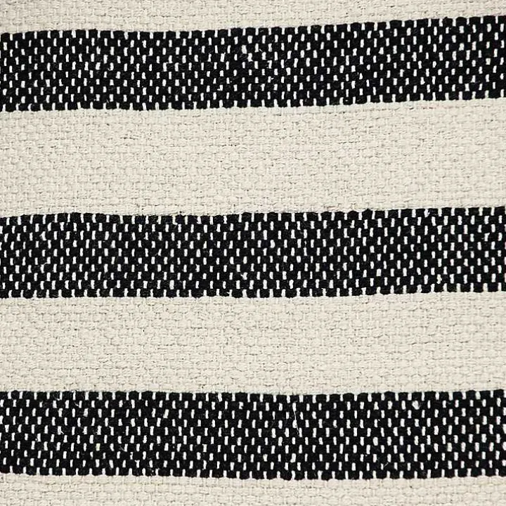 Black & White Bungalow Stripe Throw Pillow