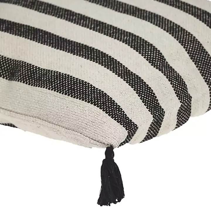 Black & White Bungalow Stripe Throw Pillow
