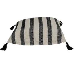 Black & White Bungalow Stripe Throw Pillow