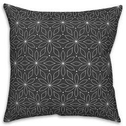 Black & White Floral Indoor/Outdoor Pillow