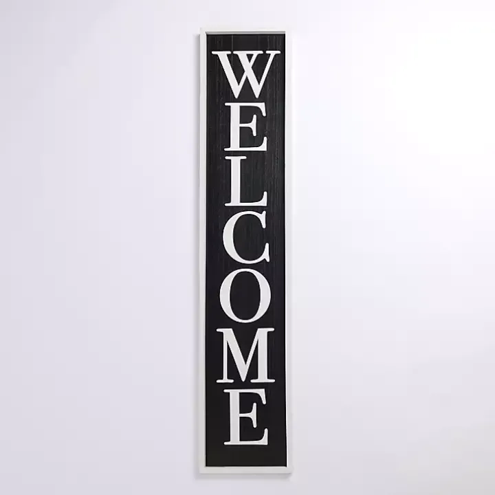Black & White Framed Welcome Porch Board