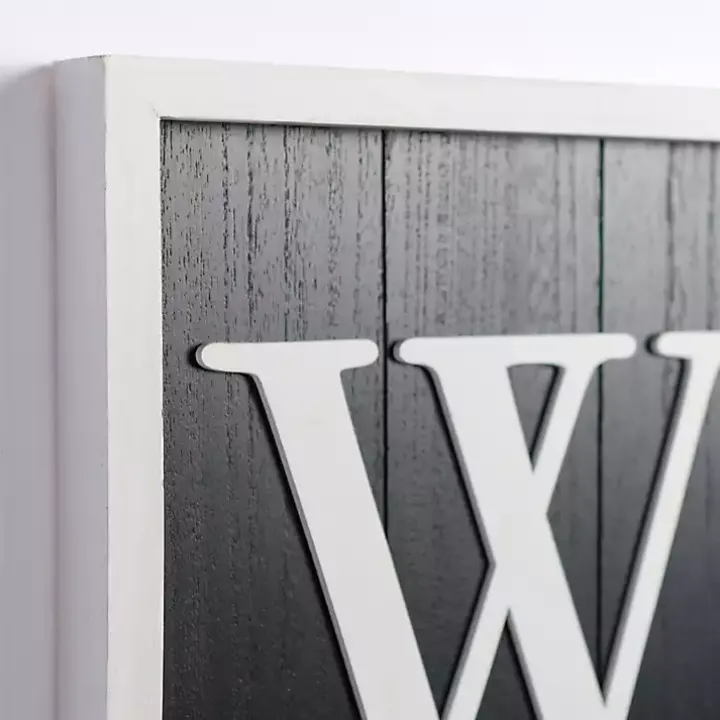 Black & White Framed Welcome Porch Board