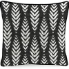 Black & White Geometric Leaves Outdoor Pillow