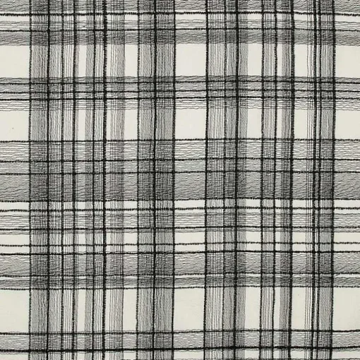 Black & White Handwoven Plaid Throw Pillow