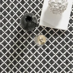 Black & White Trellis Indoor/Outdoor Rug, 4x6