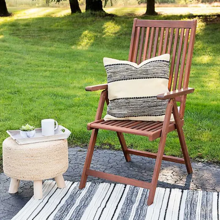 Black and Cream Textured Indoor/Outdoor Pillow