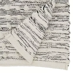 Black and Cream Textured Diamonds Table Runner