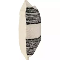 Black and Cream Textured Indoor/Outdoor Pillow