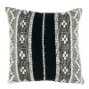 Black and Cream Woven Pattern Throw Pillow