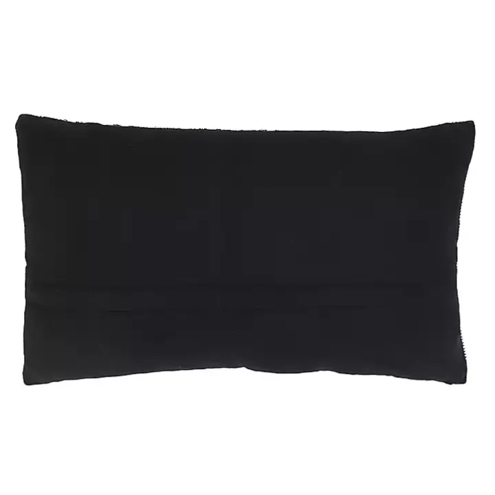 Black and Cream Woven Pattern Lumbar Pillow