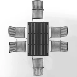 Black and Gray Rope 7-pc. Outdoor Dining Set
