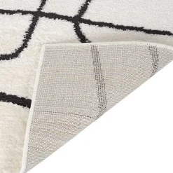 Black and Ivory Monotone Geo Area Rug, 5x7