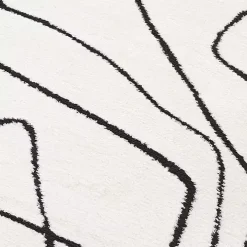 Black and Ivory Monotone Geo Area Rug, 5x7