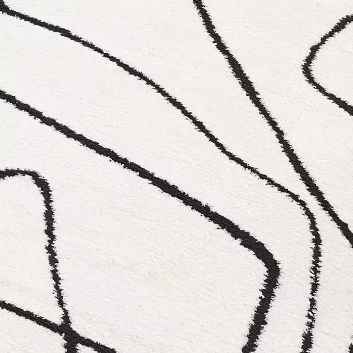 Black and Ivory Monotone Geo Area Rug, 5x7