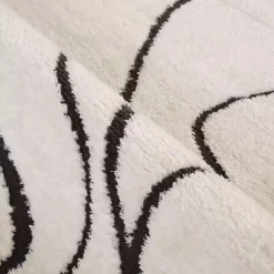 Black and Ivory Monotone Geo Area Rug, 5x7