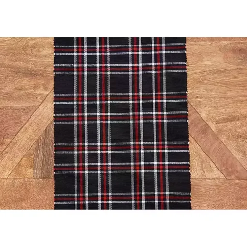 Black and Red Plaid Table Runner