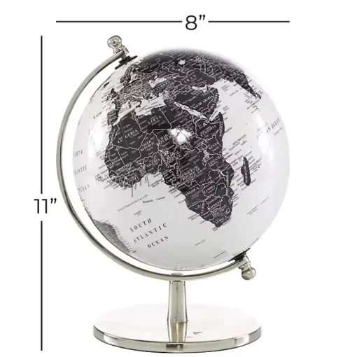 Black and White Aluminum Globe