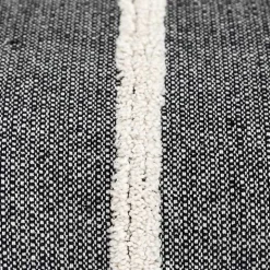 Black and White Artisanal Stripes Lumbar Pillow