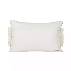 Black and White Boho Print Lumbar Pillow