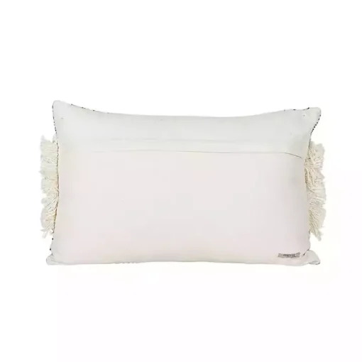 Black and White Boho Print Lumbar Pillow