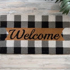 Black And White Buffalo Check Welcome Mat