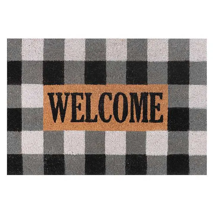 Black and White Buffalo Check Doormat