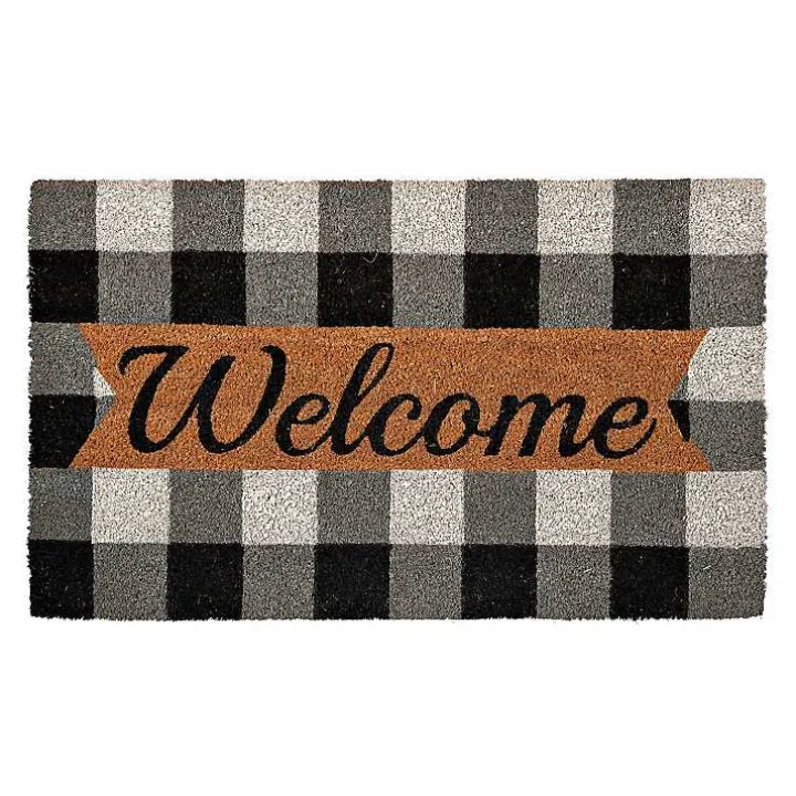 Black And White Buffalo Check Welcome Mat