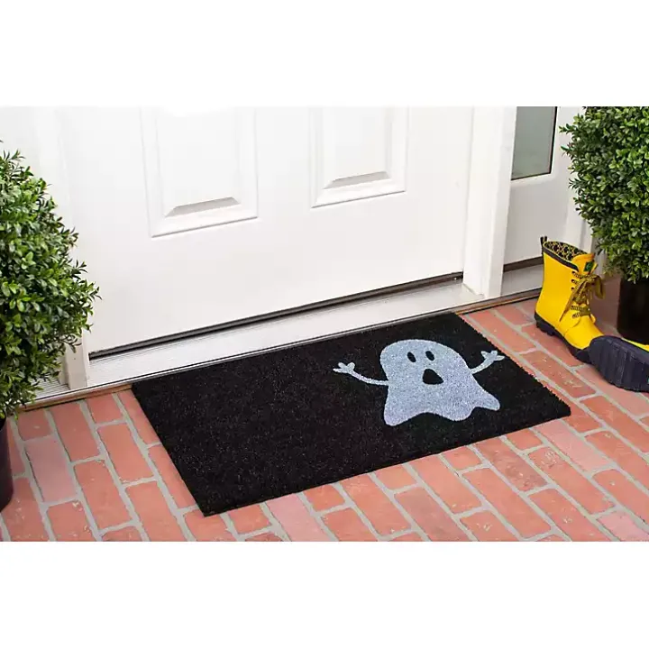 Black and White Ghost Doormat