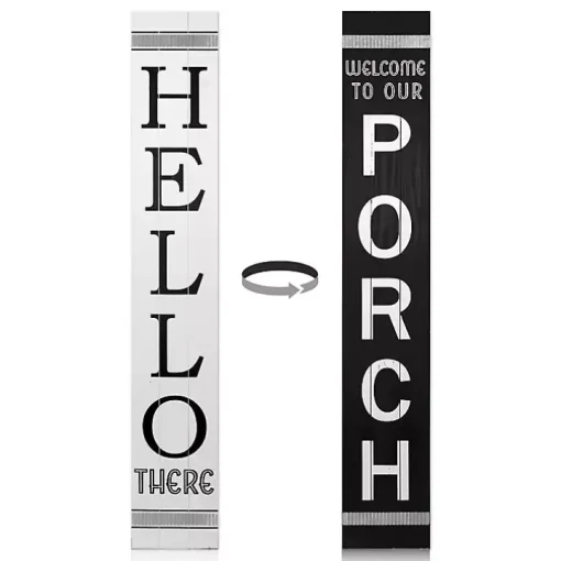 Black and White Hello There Porch Board