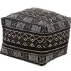 Black and White Mudcloth Cotton Pouf