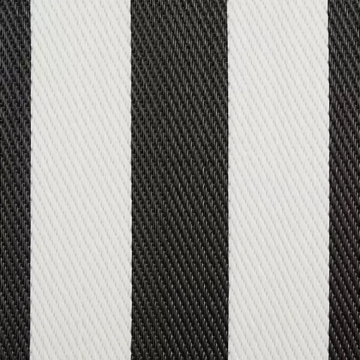 Black and White Rugby Stripe Outdoor Area Rug, 5x8