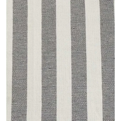 Black and White Rustic Stripe Tassel Table Runner