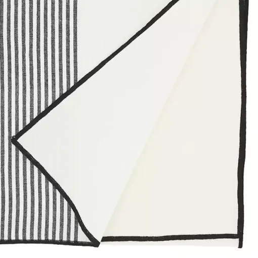 Black and White Striped Table Runner