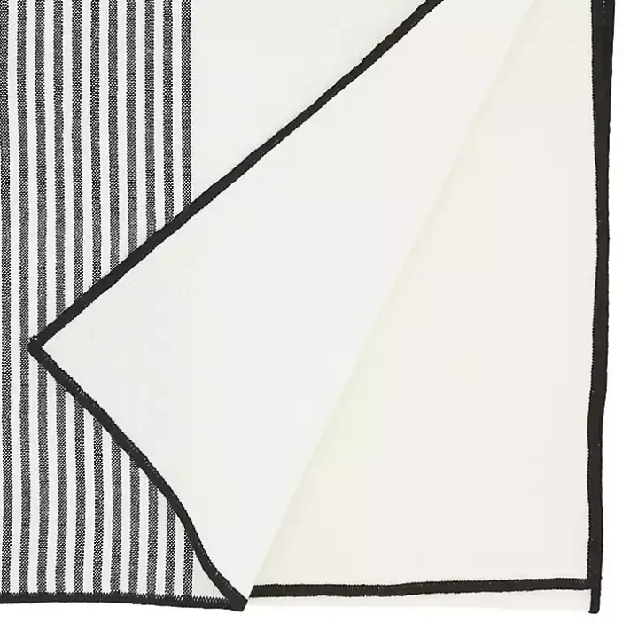 Black and White Striped Table Runner