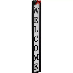 Black and White Welcome Christmas Porch Board