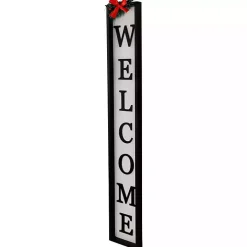 Black and White Welcome Christmas Porch Board
