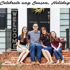 Black and White Welcome Home Two-Sided Porch Board