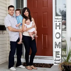 Black and White Welcome Home Two-Sided Porch Board