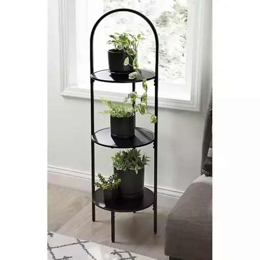 Black Arched 3-Tier Plant Stand