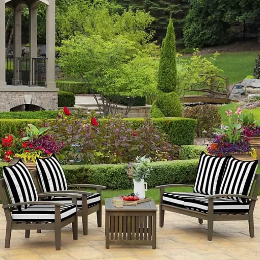 Black Cabana 2-pc. Outdoor Deep Seat Cushion