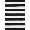 Black Cabana Stripe Indoor/Outdoor Area Rug, 7x9