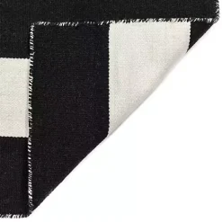 Black Cabana Stripe Indoor/Outdoor Area Rug, 5x7