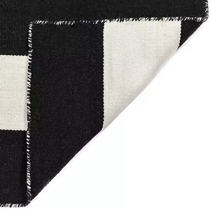 Black Cabana Stripe Indoor/Outdoor Area Rug, 8x11